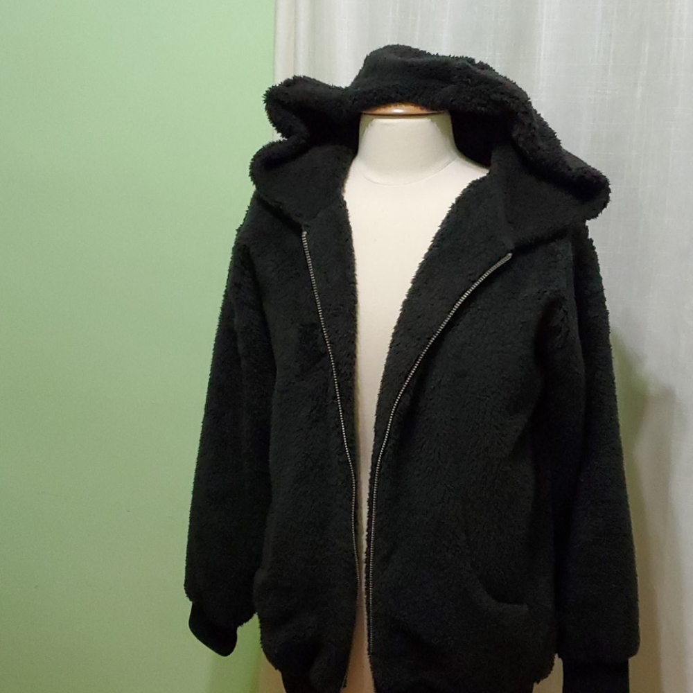Obey fuzzy black hoodie
